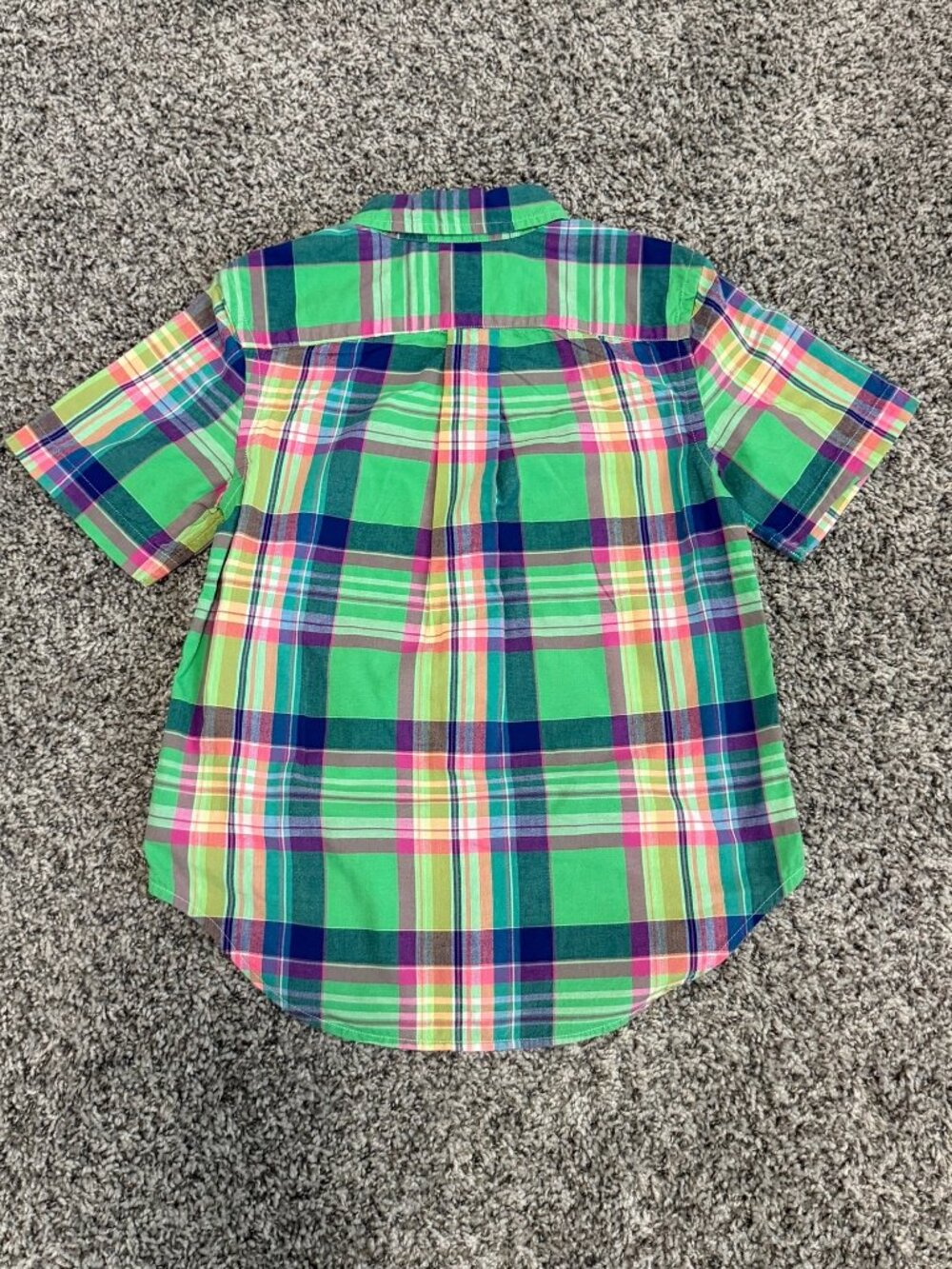 Ralph Lauren Short Sleeve Button Up Collared Plaid Shirt Boy's Size S - Picture 2 of 9